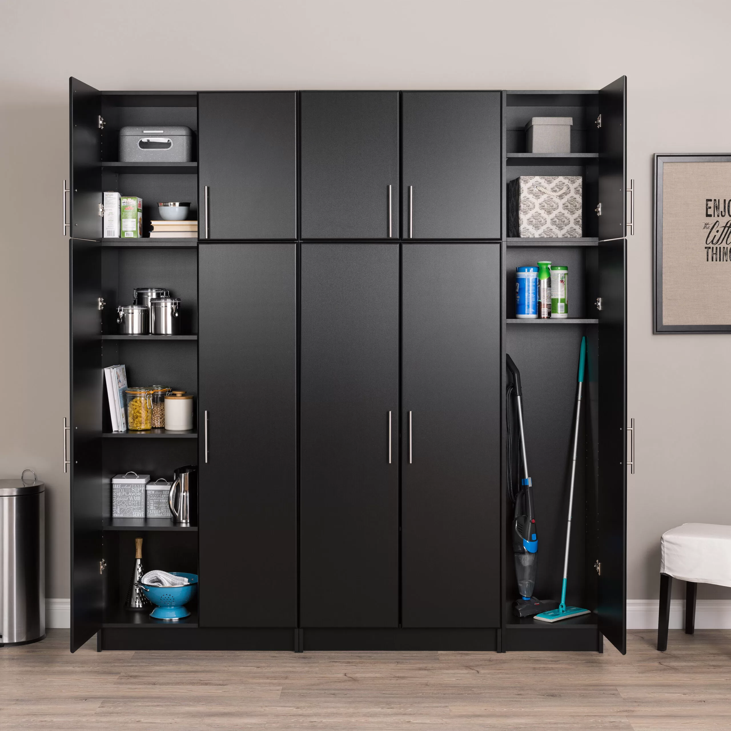 Prepac Elite 32-in W x 65-in H Wood Composite Black Freestanding Utility Storage Cabinet - Image 9