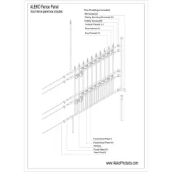 Alternative view of ALEKO London Style 5-ft H x 5-ft W Black Steel Decorative Metal Gothic Yard DIY Fence Panel