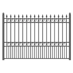 ALEKO London Style 5-ft H x 5-ft W Black Steel Decorative Metal Gothic Yard DIY Fence Panel