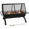 Sunnydaze Decor 27-in W Black Steel Wood-Burning Fire Pit