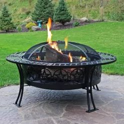 Alternative view of Sunnydaze Decor 40-in W Black Steel Wood-Burning Fire Pit