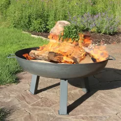 Alternative view of Sunnydaze Decor 30-in W Silver Cast Iron Wood-Burning Fire Pit
