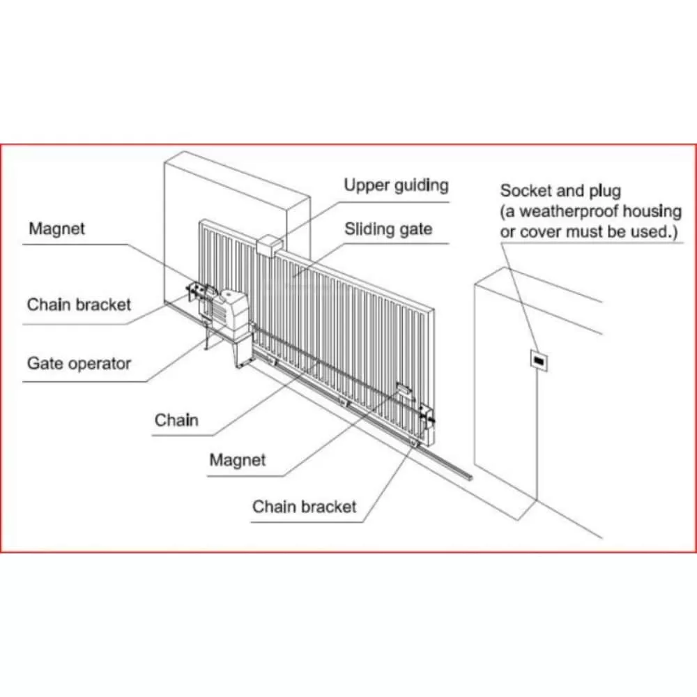 ALEKO 40-ft Slide Universal Battery Driveway Gate Opener Kit - Image 4