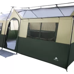 Ozark Trail Hazel Creek 12 Person Cabin Tent, 3 Rooms, Green