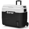 Costway 53 QT Portable Car Refrigerator Dual-Zone Car Cooler White