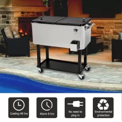 Zimtown Iron Spray Plastic with Tray Cooler with Shelf
