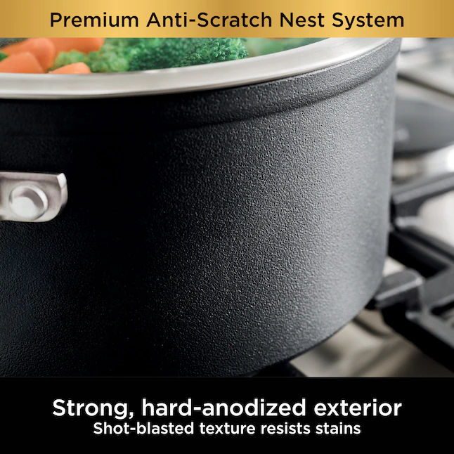 Ninja C59500 Foodi NeverStick Premium Anti-Scratch Nest System, 10-Piece Cookware Set - Image 9