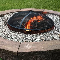 Alternative view of Sunnydaze Decor 9-lbs Black Steel Fire Pit Spark Screen