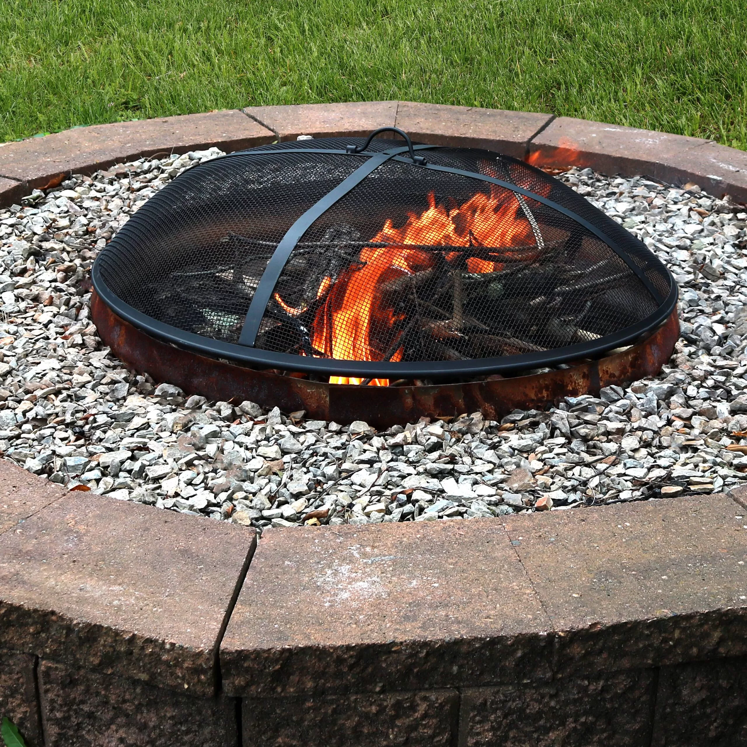 Sunnydaze Decor 9-lbs Black Steel Fire Pit Spark Screen - Image 2
