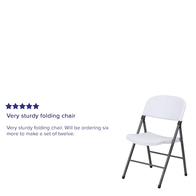 Flash Furniture 6-Pack Granite White Standard Folding Chair with Solid Seat (Indoor) - Image 5