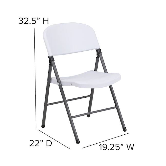Flash Furniture 6-Pack Granite White Standard Folding Chair with Solid Seat (Indoor) - Image 2