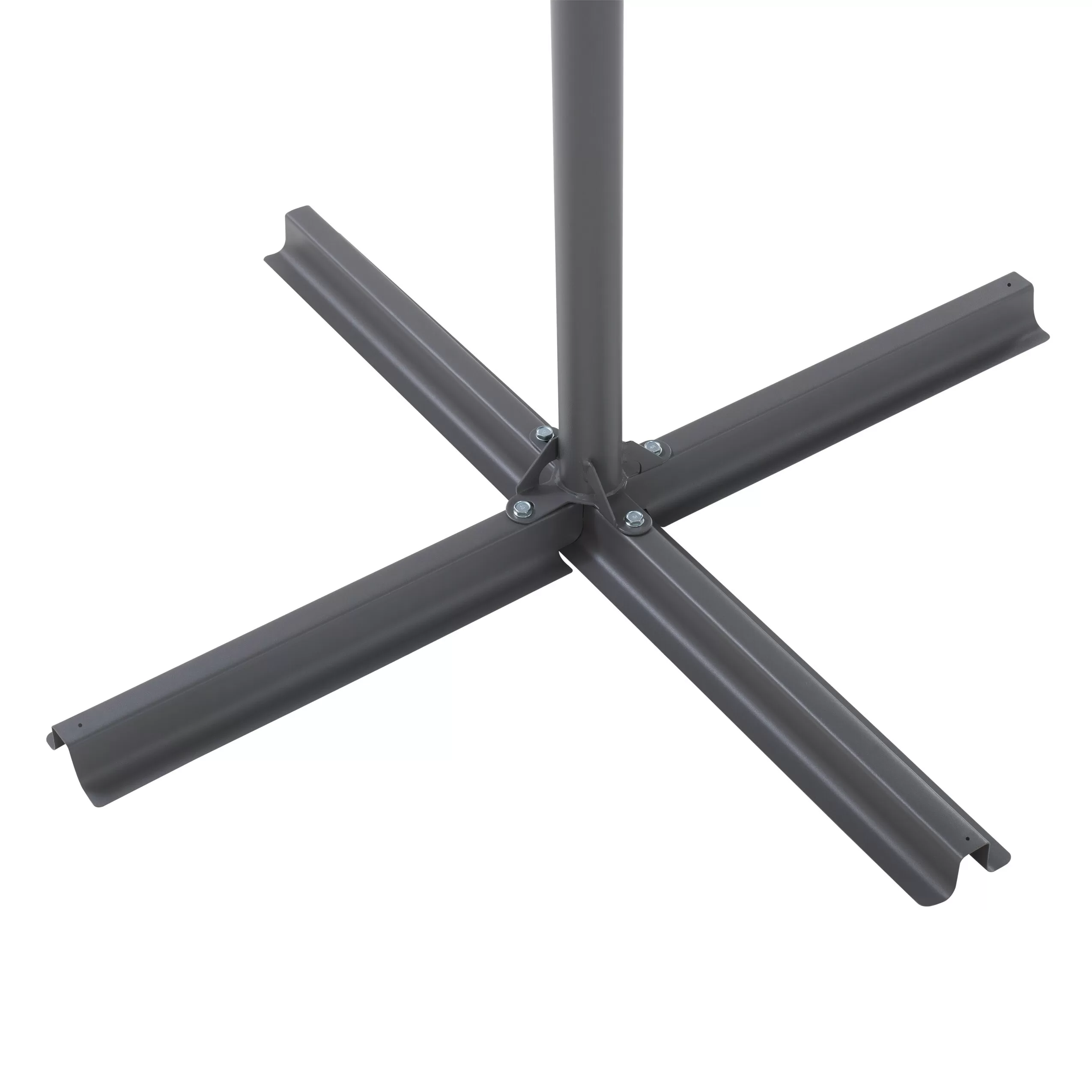 CorLiving 9.5-ft Solid/Sand Grey No-tilt Offset Patio Umbrella with Base - Image 11