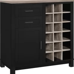 Ameriwood Home Black Composite Base with Composite Top Kitchen Cart (36-in x 18.2-in x 37.1-in)