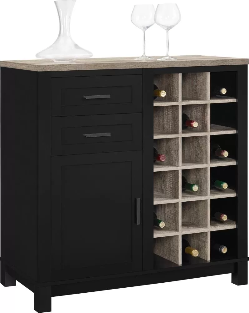 Ameriwood Home Black Composite Base with Composite Top Kitchen Cart (36-in x 18.2-in x 37.1-in) - Image 3