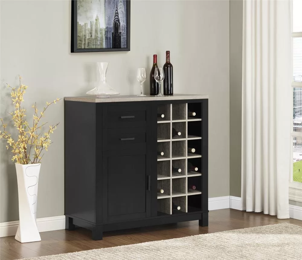 Ameriwood Home Black Composite Base with Composite Top Kitchen Cart (36-in x 18.2-in x 37.1-in) - Image 5