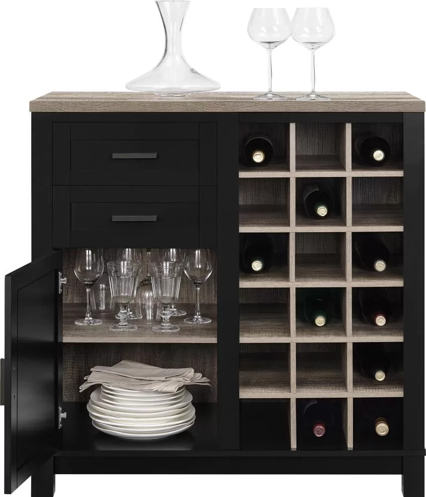 Ameriwood Home Black Composite Base with Composite Top Kitchen Cart (36-in x 18.2-in x 37.1-in) - Image 2
