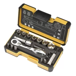 Felo 18-Piece 60-Tooth 1/4-in Drive Interchangeable Ratchet Set