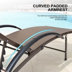 Alternative view of Crestlive Products Patio chaise lounge Set of 2 Aluminum Frame In Brown