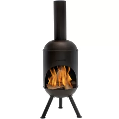 Sunnydaze RCM-LG765 Decor 60-in H x 19-in D x 22-in W Black Steel Chiminea
