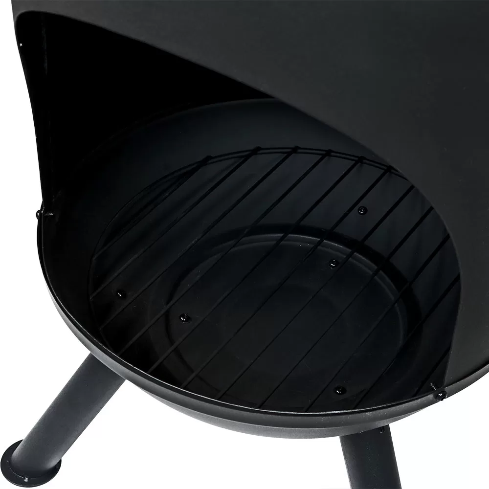 Sunnydaze RCM-LG765 Decor 60-in H x 19-in D x 22-in W Black Steel Chiminea - Image 5
