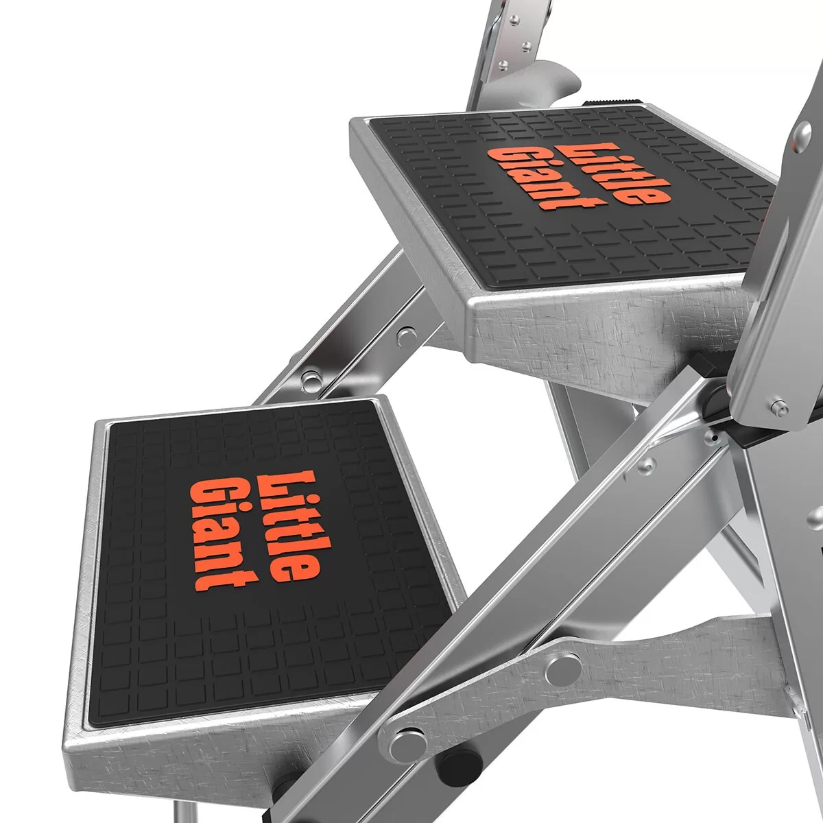 Little Giant Ladders Safety Step M2 2-Step 300-lb Capacity Silver Aluminum Foldable Step Stool - Image 15