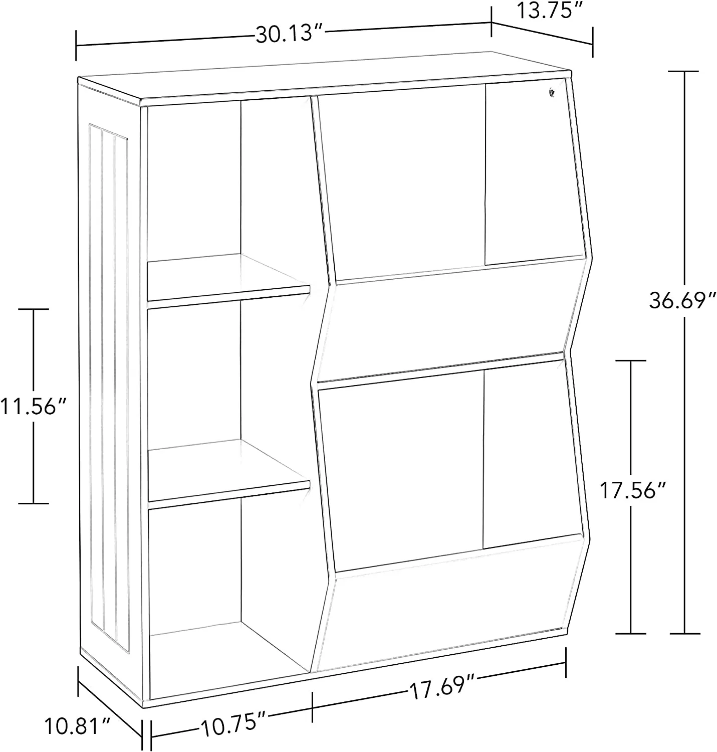 RiverRidge Gray Composite Kids Bookcase (30.13-in W x 36.69-in H x 13.75-in D) - Image 6