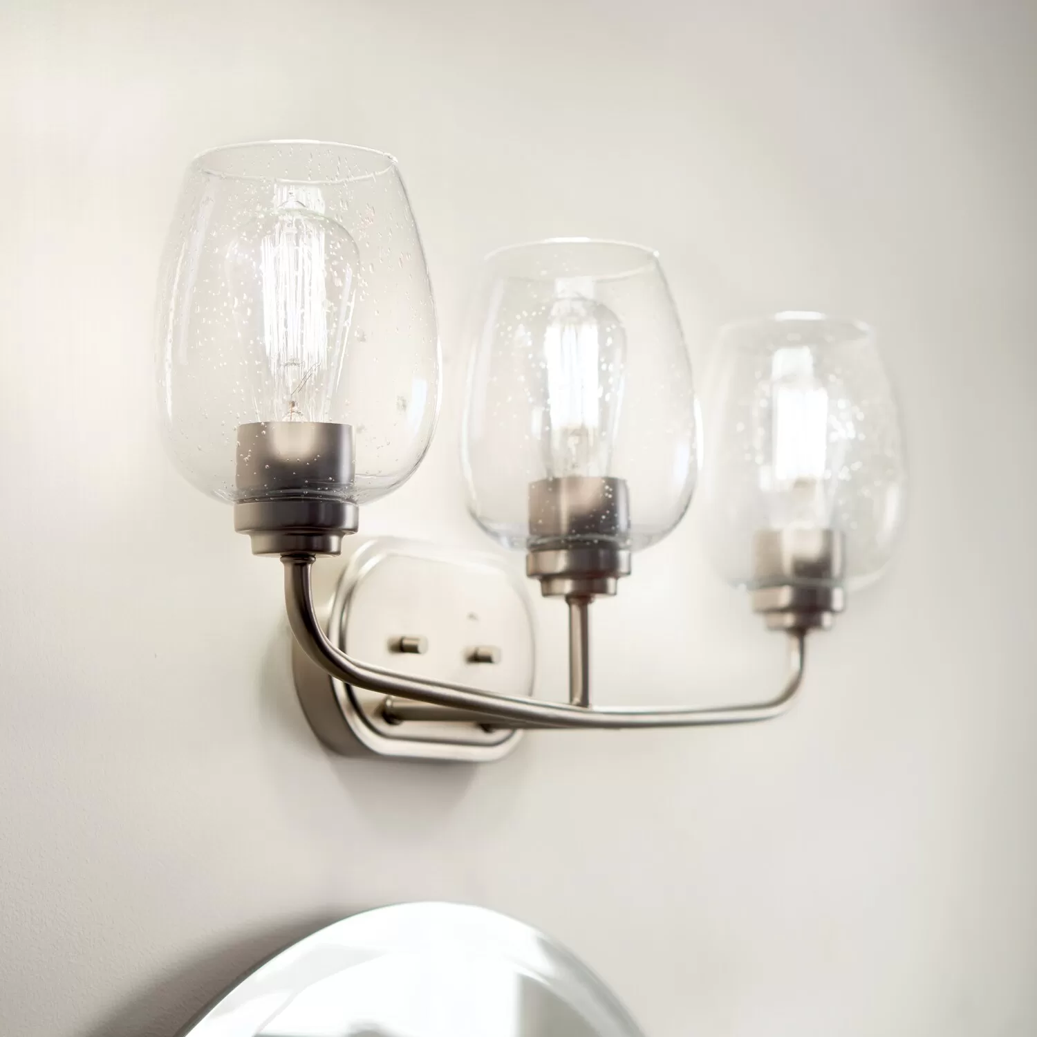 Kichler 45129NICS Valserrano 24-in 3-Light Brushed Nickel Traditional Vanity Light - Image 8