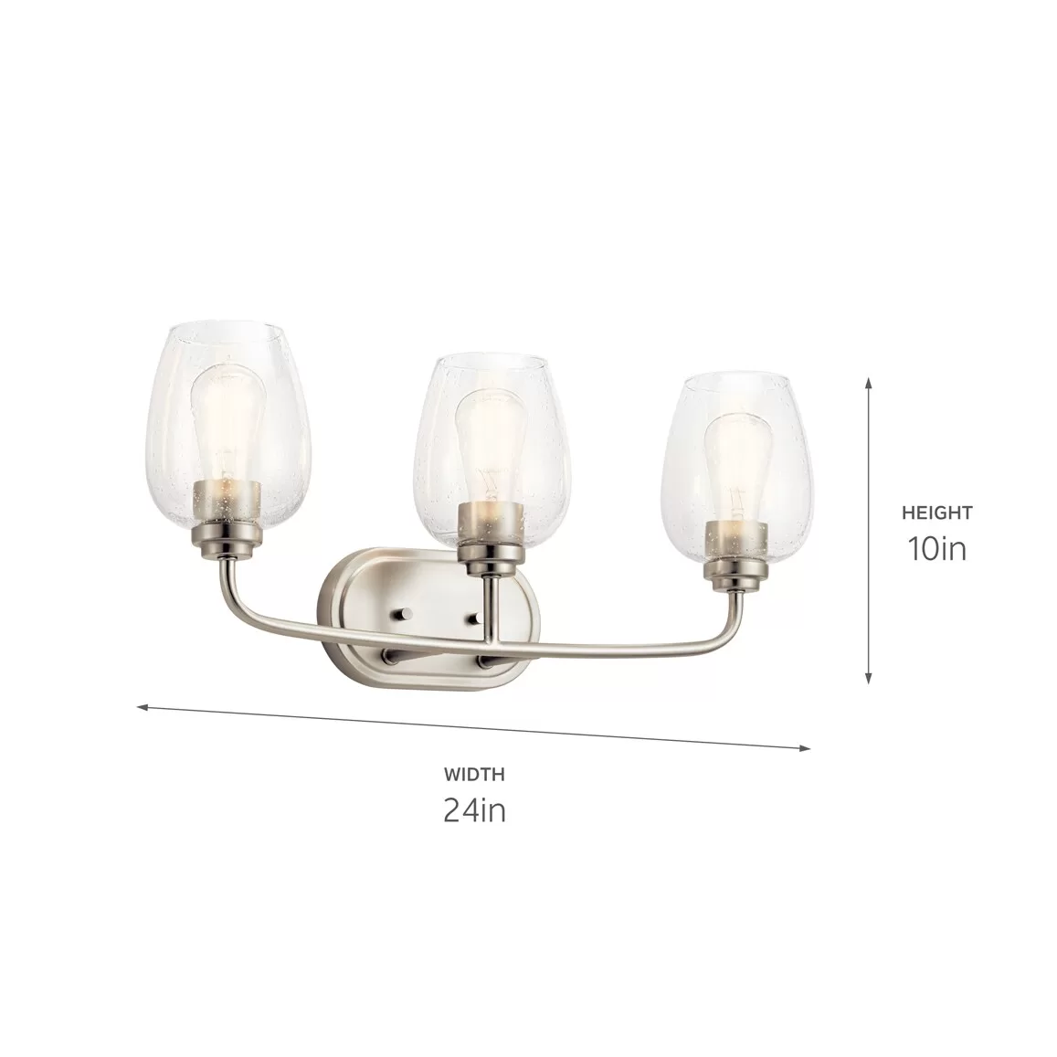 Kichler 45129NICS Valserrano 24-in 3-Light Brushed Nickel Traditional Vanity Light - Image 5