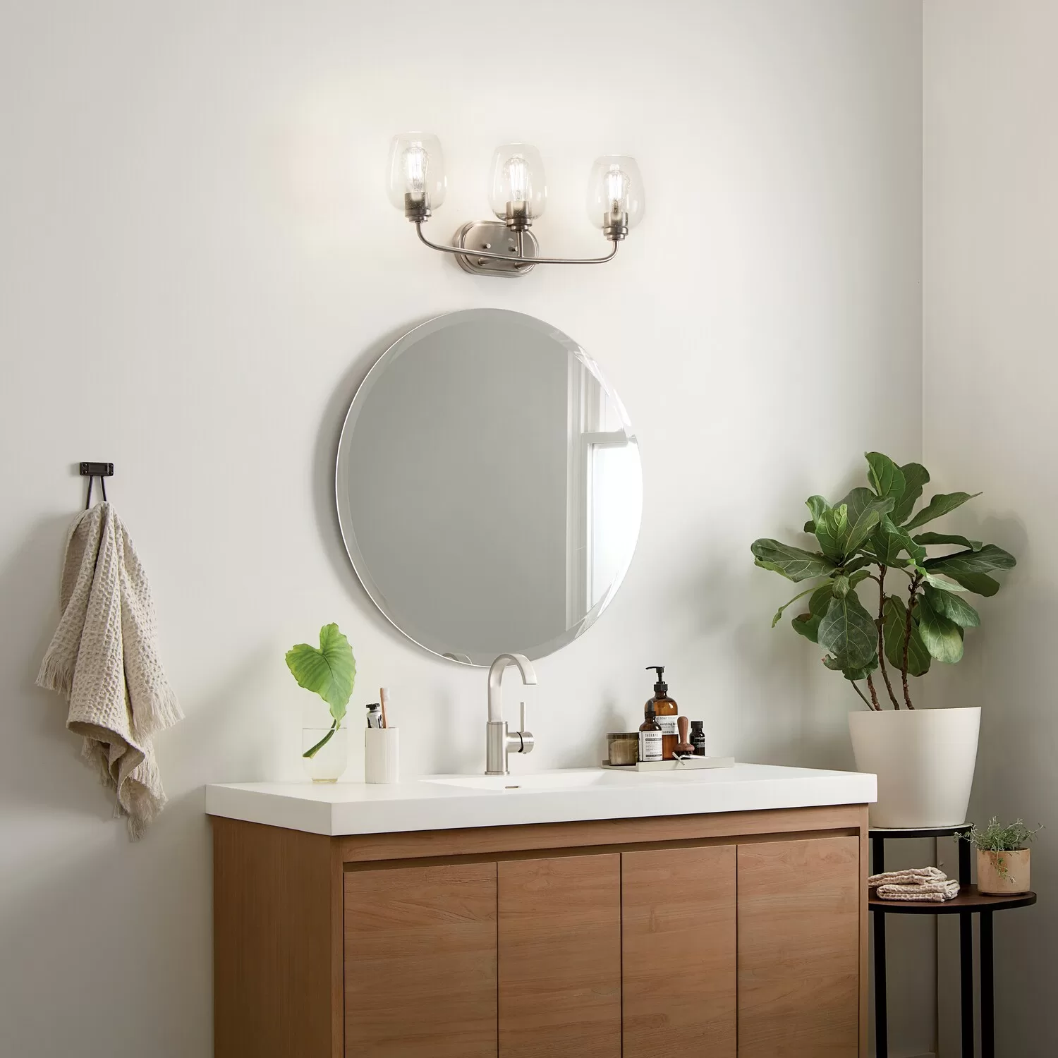 Kichler 45129NICS Valserrano 24-in 3-Light Brushed Nickel Traditional Vanity Light - Image 6