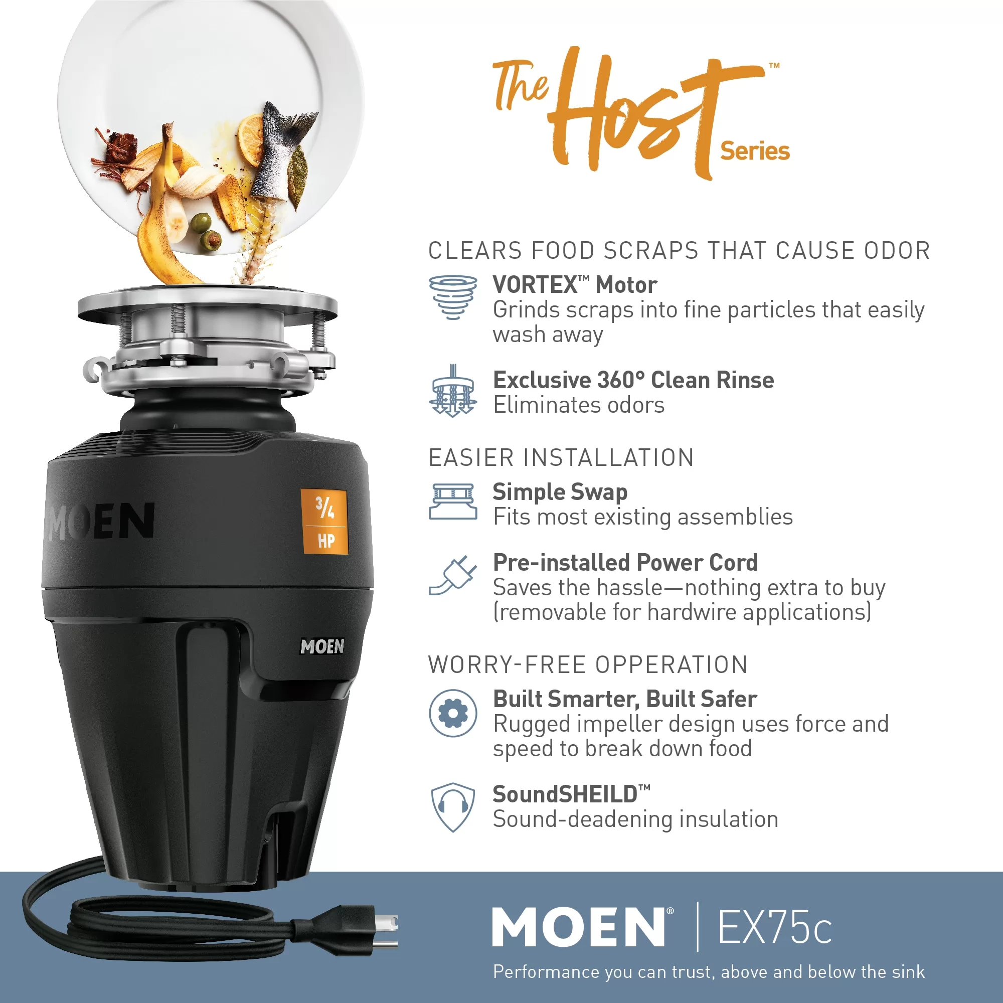 Moen 3/4-HP Continuous Feed Noise Insulation Garbage Disposal - Image 8