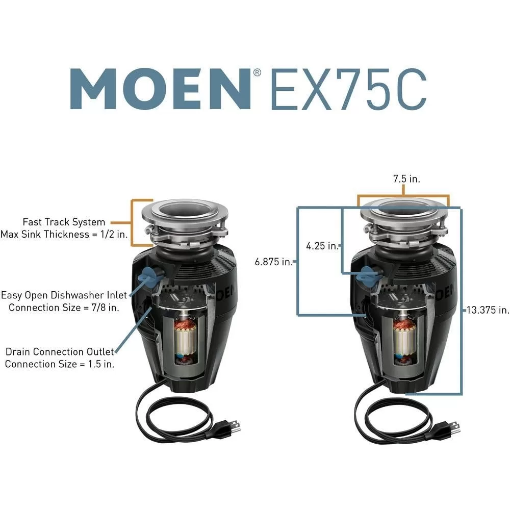 Moen 3/4-HP Continuous Feed Noise Insulation Garbage Disposal - Image 12
