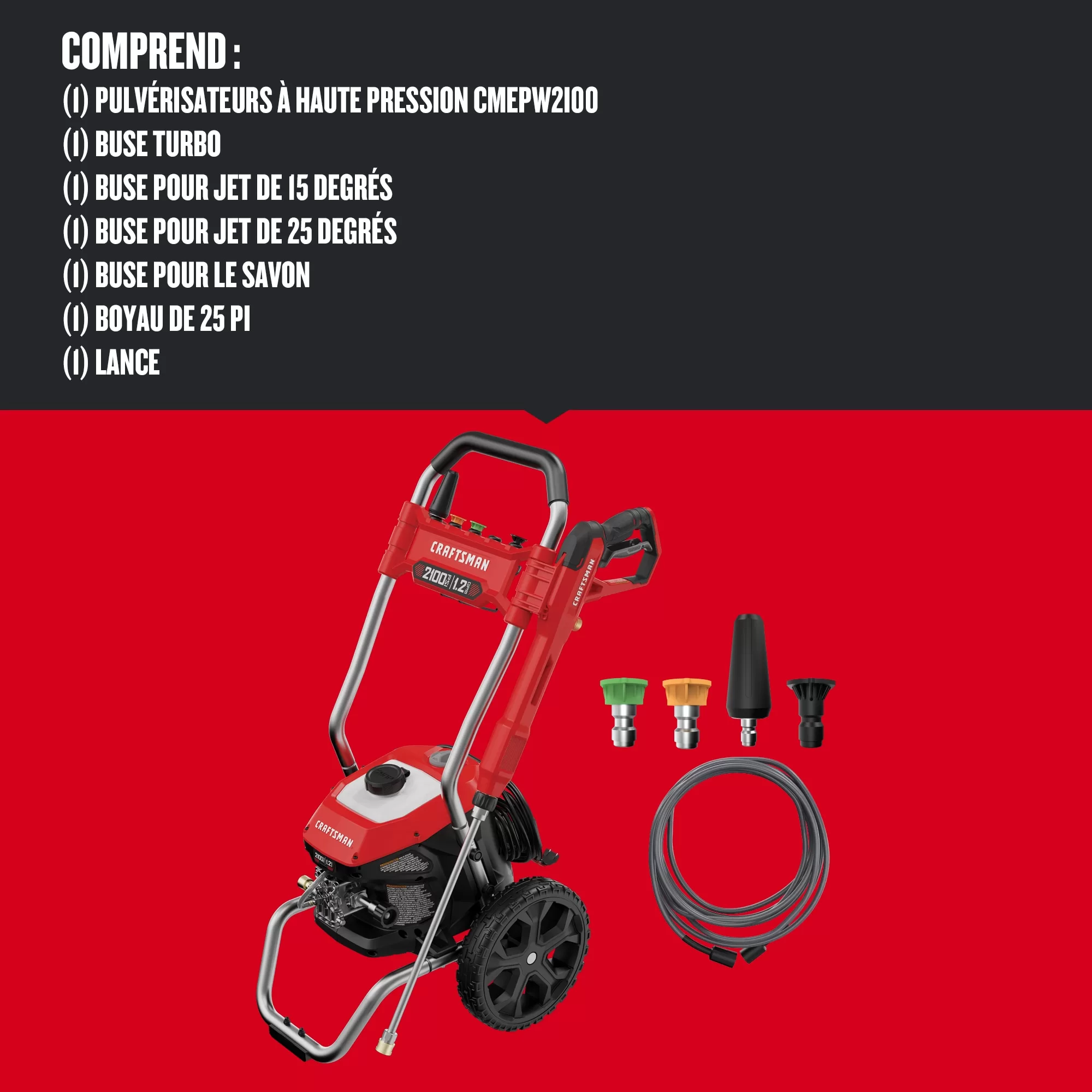 CRAFTSMAN CMEPW2100 2100 PSI 1.2-Gallon-GPM Cold Water Electric Pressure Washer - Image 10
