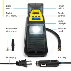 Kensun Air Compressor for Tires - Portable Tire Inflator Air Pump for Car - Electric Tire Compressor for Home and Car