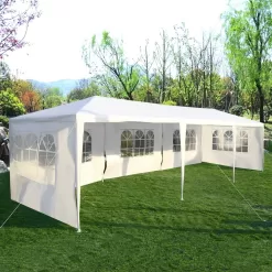 SUGIFT 10'x30' Wedding Party Tent Outdoor Canopy Tent with 5 Side Walls White