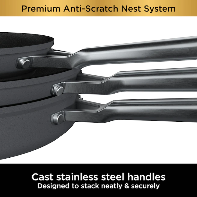 Ninja C59500 Foodi NeverStick Premium Anti-Scratch Nest System, 10-Piece Cookware Set - Image 10