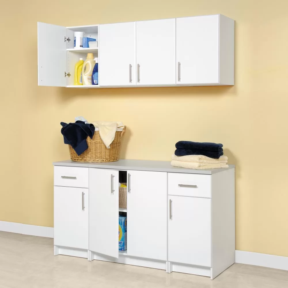Prepac Elite 32-in W x 36-in H Wood Composite White Freestanding Utility Storage Cabinet - Image 5