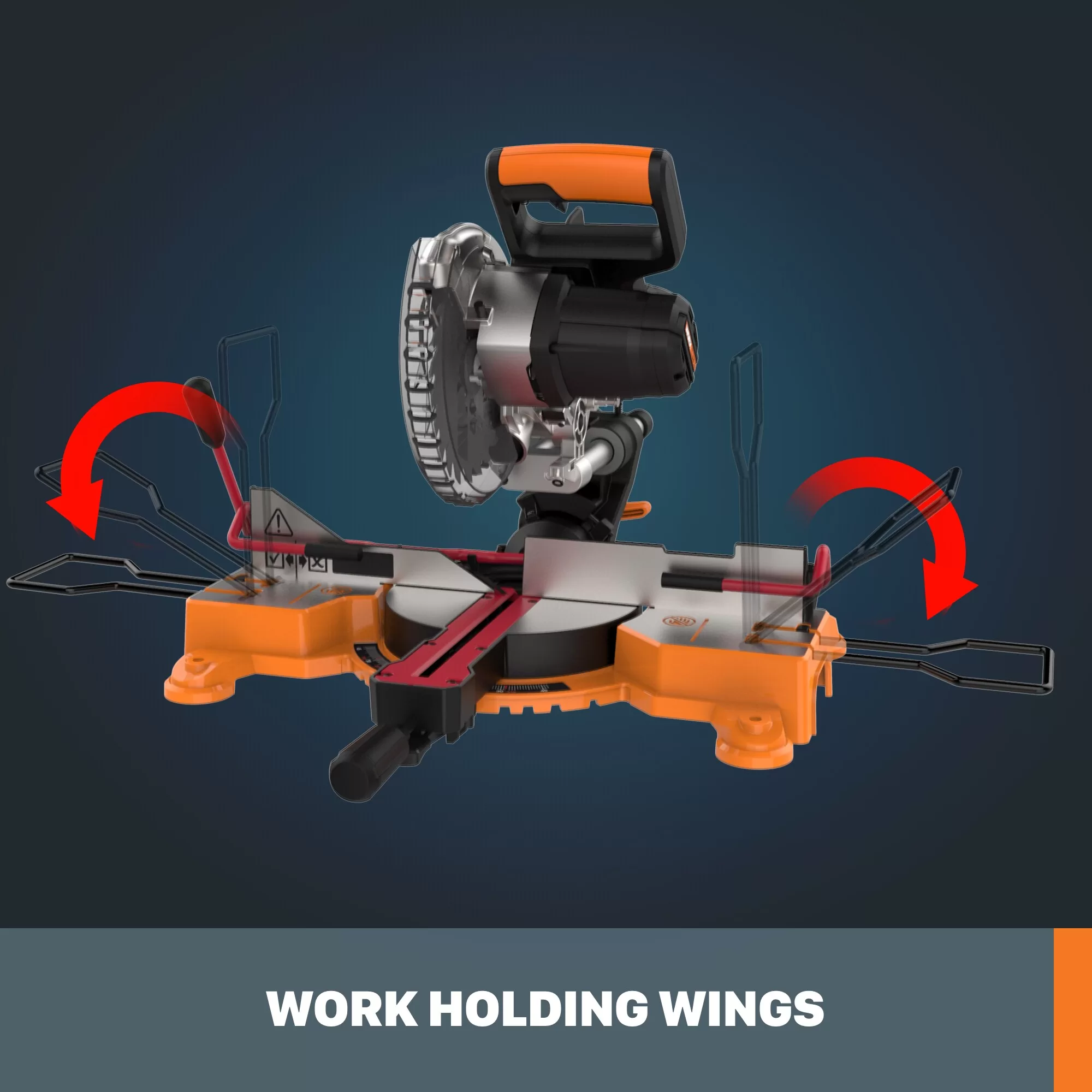 WORX Power Share POWER SHARE 7-1/4-in 20-volt Max Single Bevel Sliding Compound Cordless Miter Saw (Cordless) - Image 12