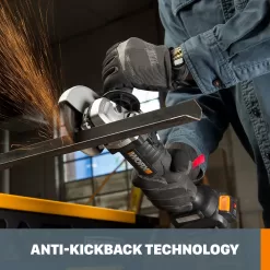Alternative view of WORX 4.5-in 20-volt Max Sliding Switch Brushless Cordless Angle Grinder (Charger Included and 1-Batteries)