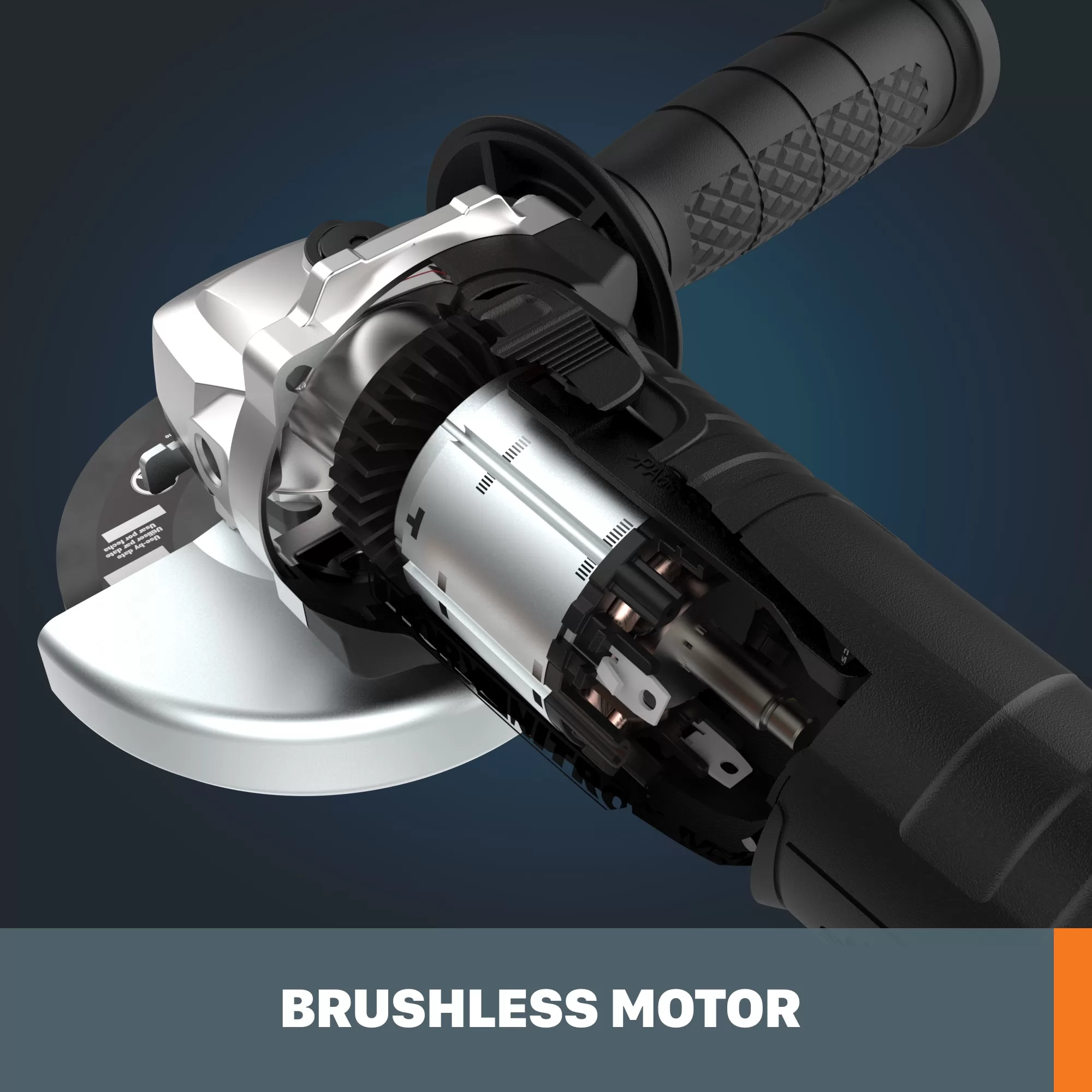 WORX 4.5-in Sliding Switch Brushless Cordless Angle Grinder - Image 4