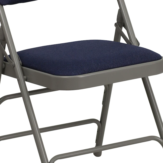 Flash Furniture Navy Fabric/Gray Frame Banquet Folding Chair with Upholstered Seat (Indoor) - Image 10