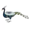 Wind & Weather Vibrant Metal Peacock Birdbath with Glass Bowl