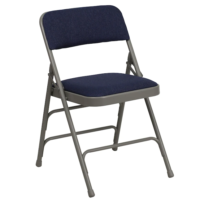 Flash Furniture Navy Fabric/Gray Frame Banquet Folding Chair with Upholstered Seat (Indoor) - Image 9