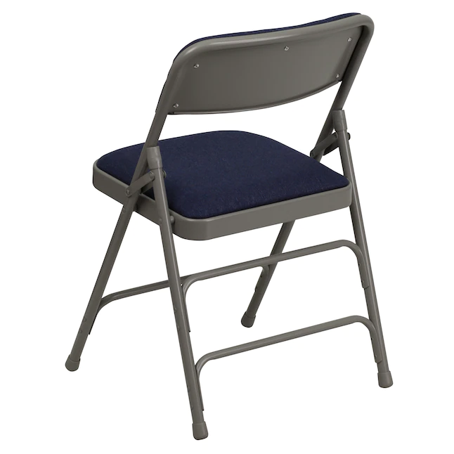 Flash Furniture Navy Fabric/Gray Frame Banquet Folding Chair with Upholstered Seat (Indoor) - Image 7