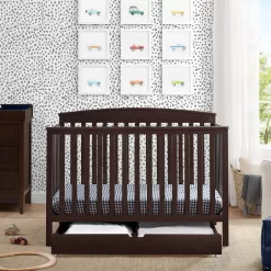 Delta Children Hanover 6-in-1 Convertible Baby Crib, Walnut Espresso