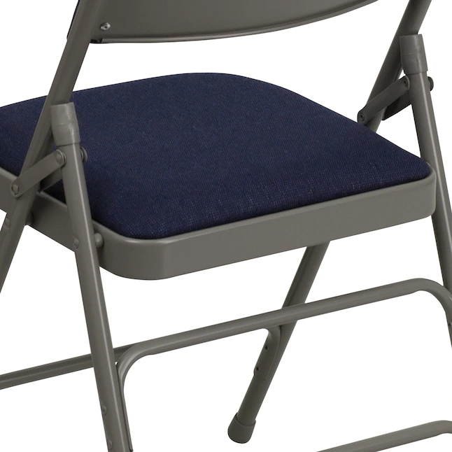 Flash Furniture Navy Fabric/Gray Frame Banquet Folding Chair with Upholstered Seat (Indoor) - Image 8