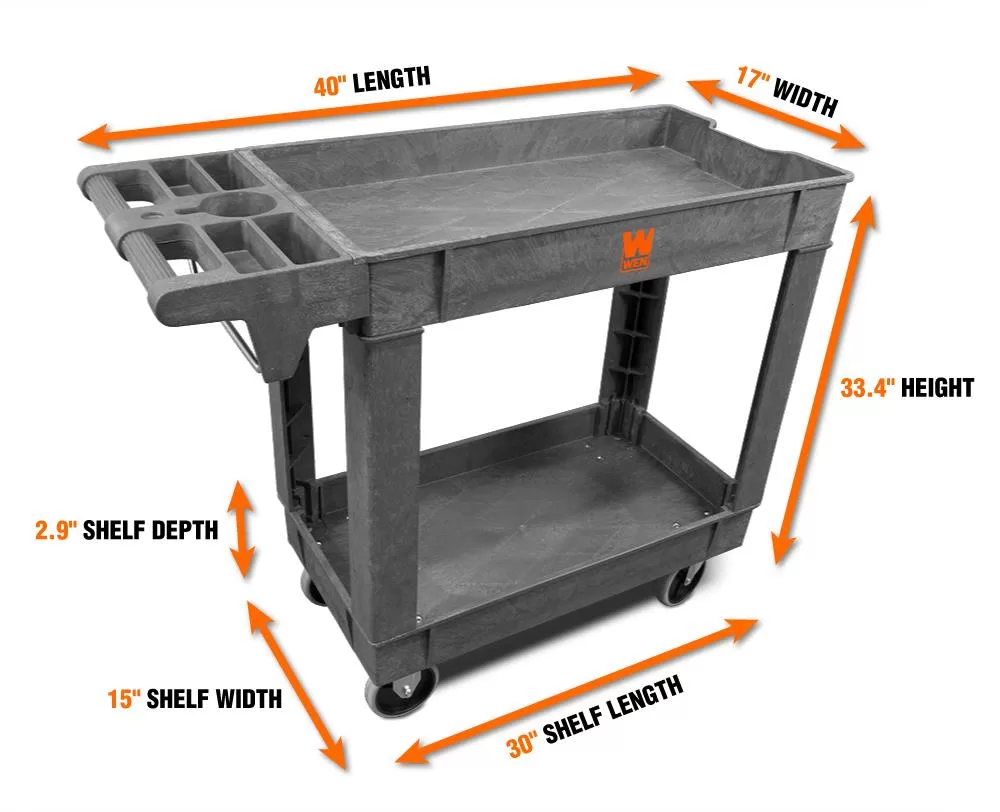 WEN 33.38-in Shelf Utility Cart - Image 2