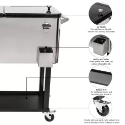 Zimtown Iron Spray Plastic with Tray Cooler with Shelf