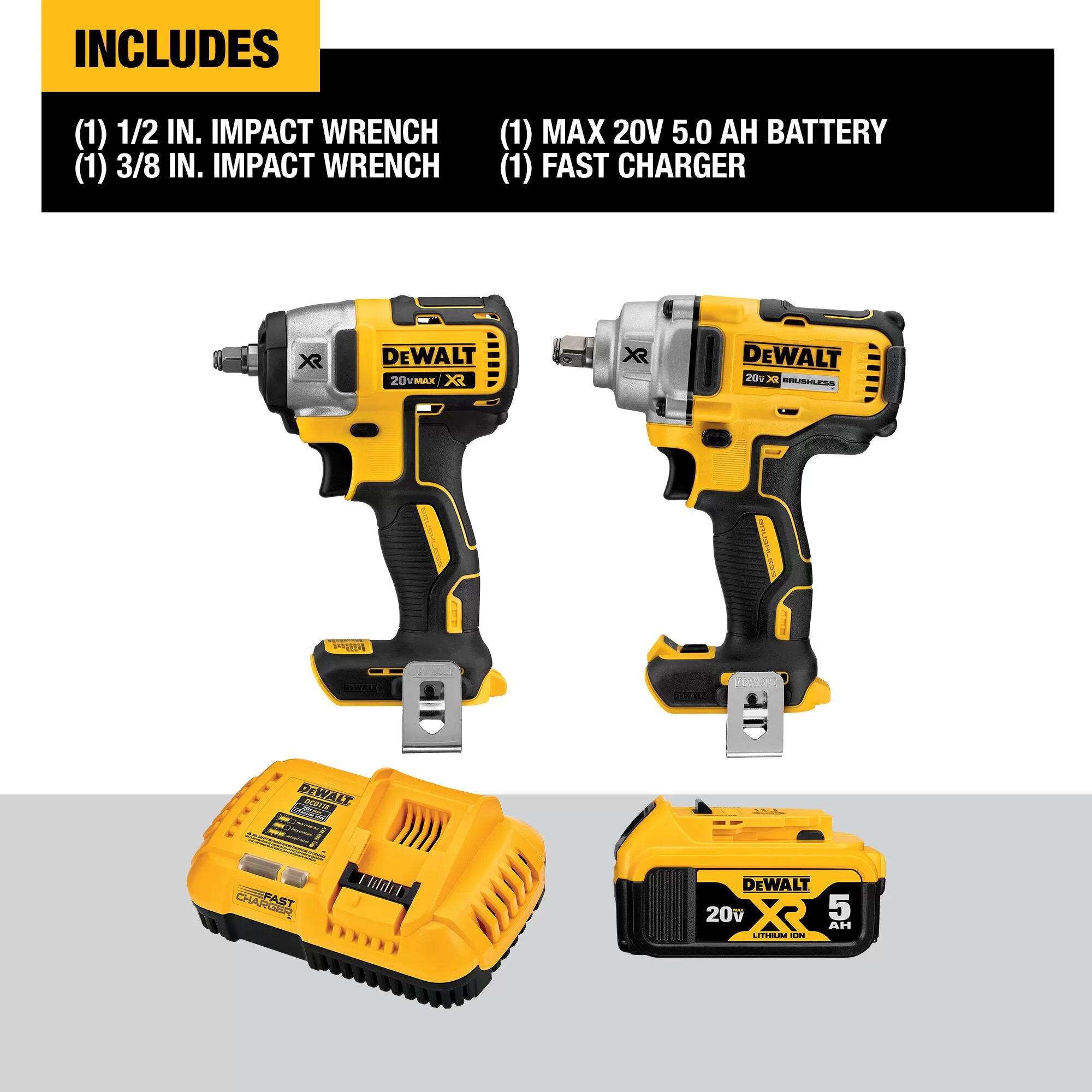 DEWALT XR 2-Tool 20-Volt Max Brushless Power Tool Combo Kit (1-Battery and charger Included) - Image 2