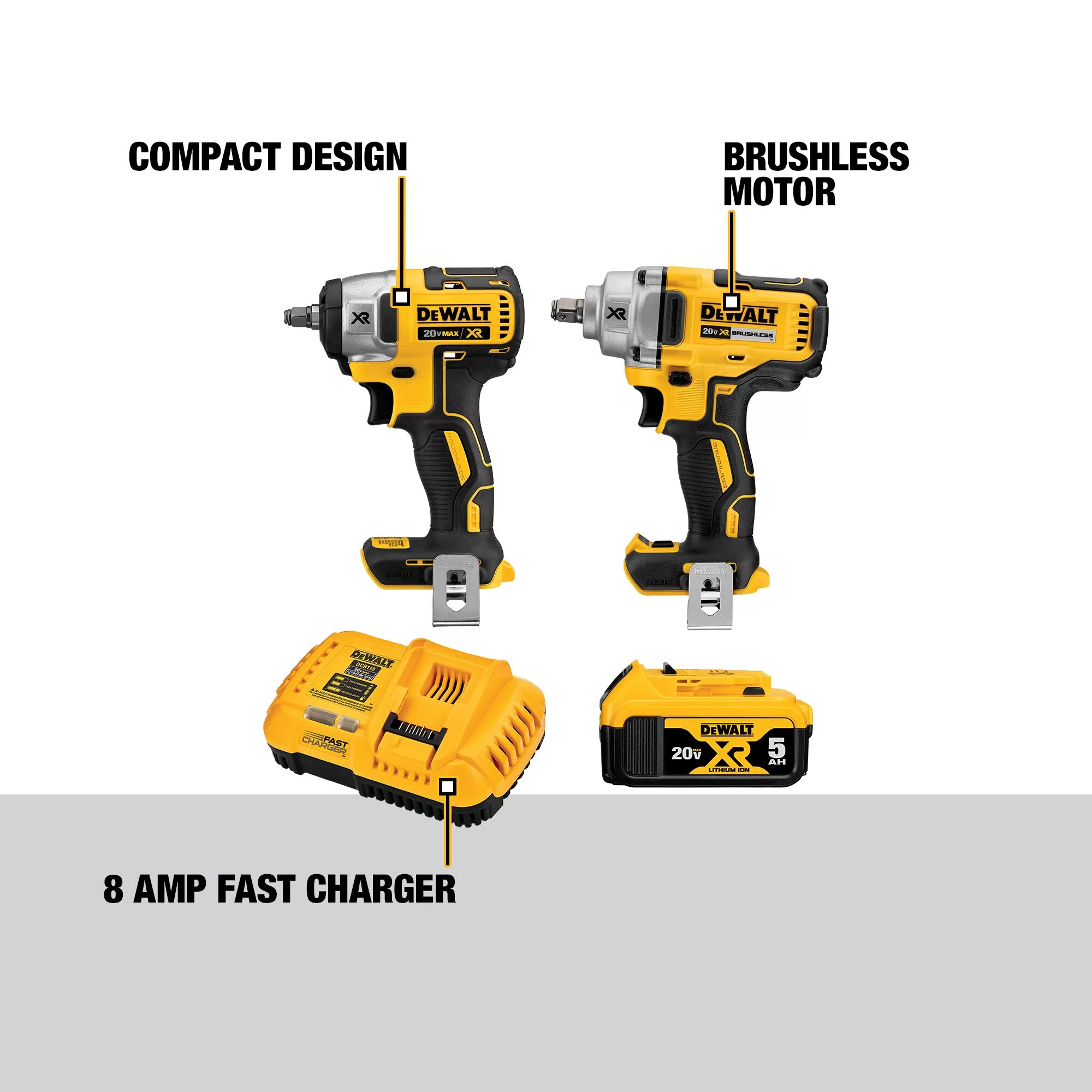 DEWALT XR 2-Tool 20-Volt Max Brushless Power Tool Combo Kit (1-Battery and charger Included) - Image 3