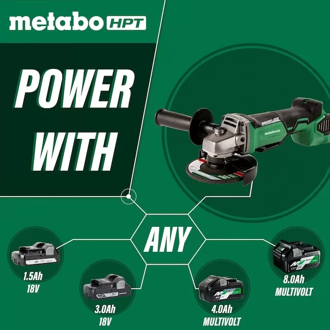 Metabo HPT G18DBALQ4M MultiVolt 4.5-in 18-Volt Paddle Switch Brushless Cordless Angle Grinder - Image 4